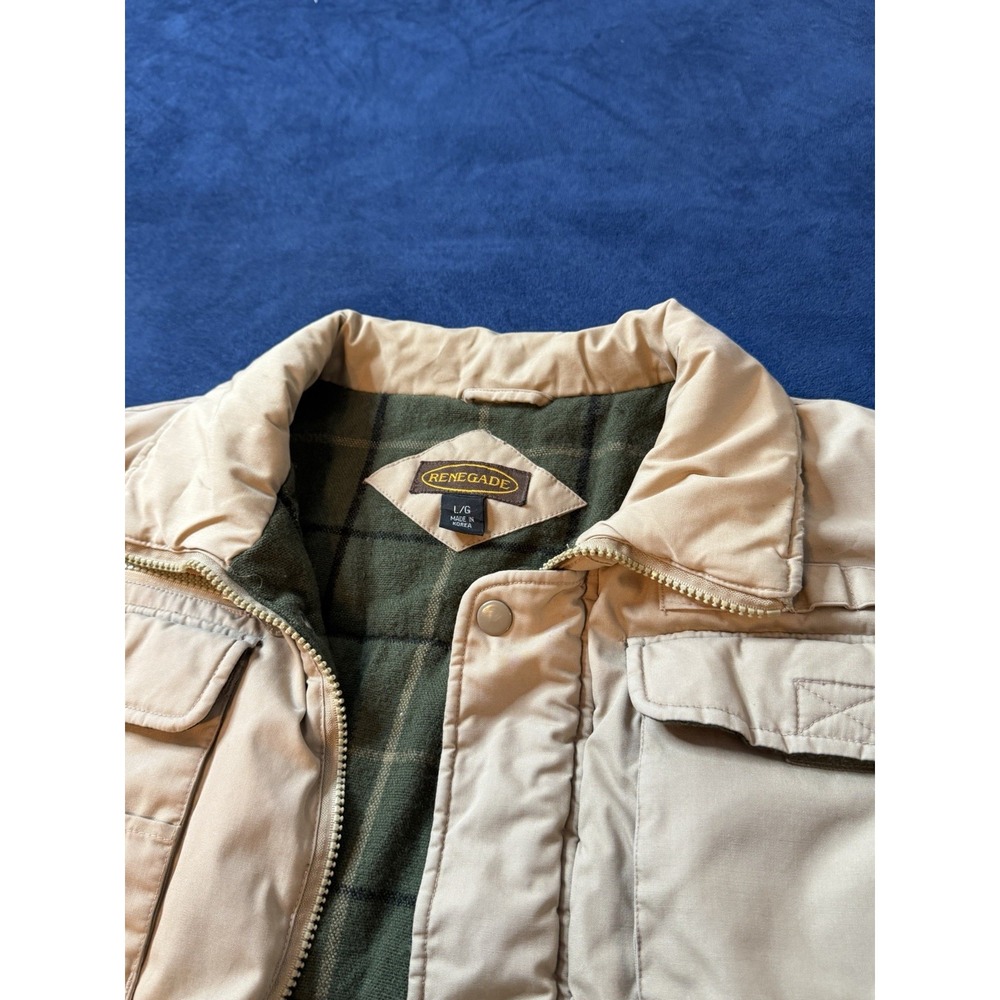 Renegade Premium Utility Vest Khaki Men’s Size L Flannel Lining 90’s Work/fish